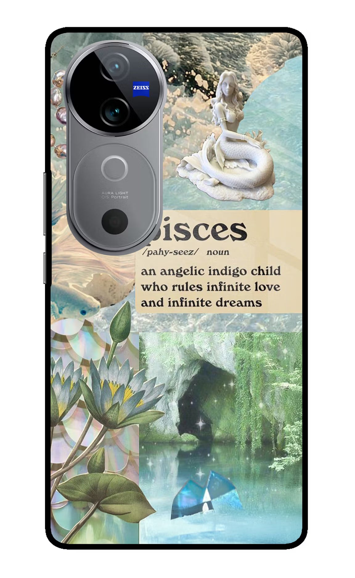 Pisces Zodiac Vivo V40 5G Glass Case Back Cover by Casekaro