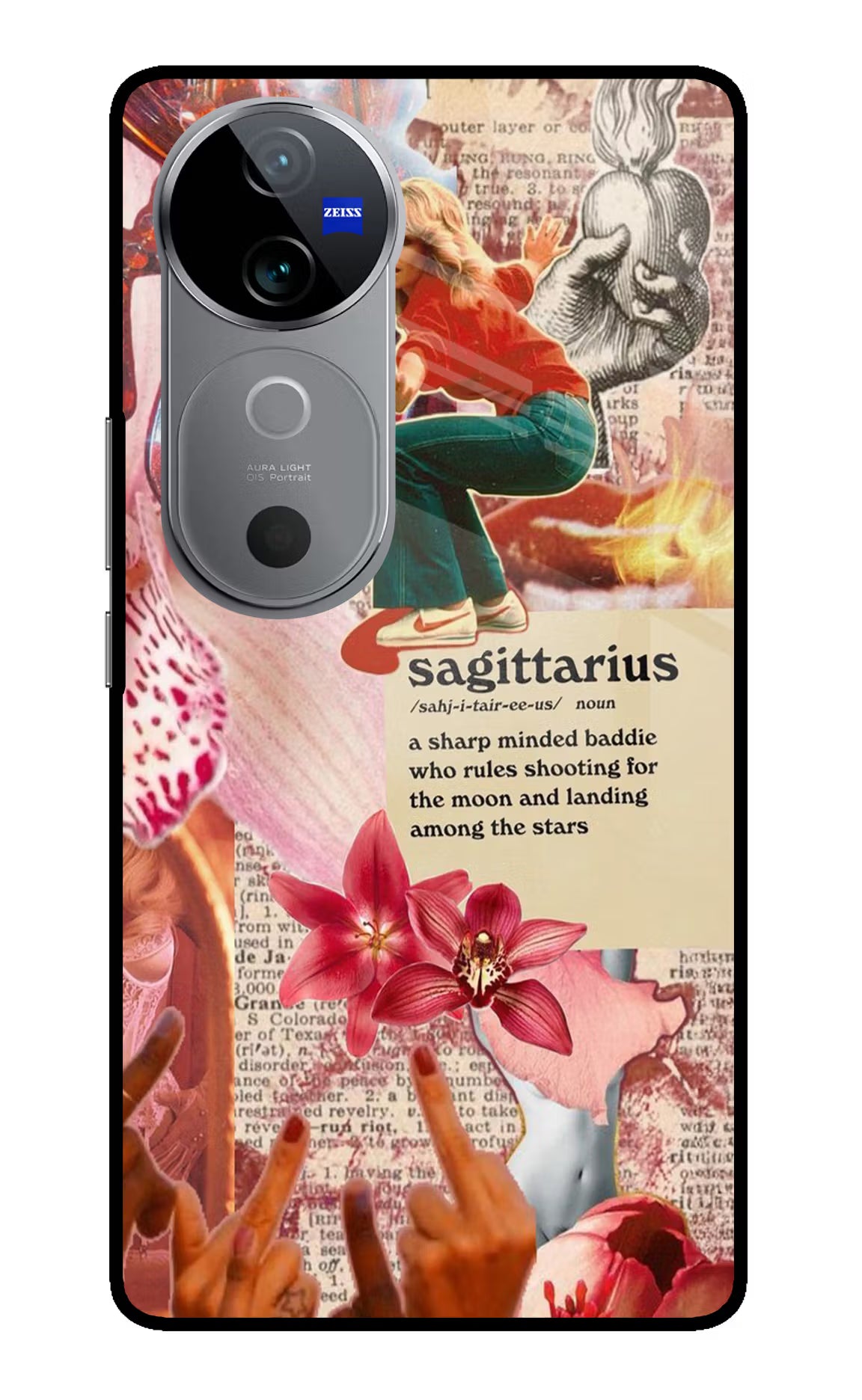 Sagittarius Zodiac Vivo V40 5G Glass Case Back Cover by Casekaro