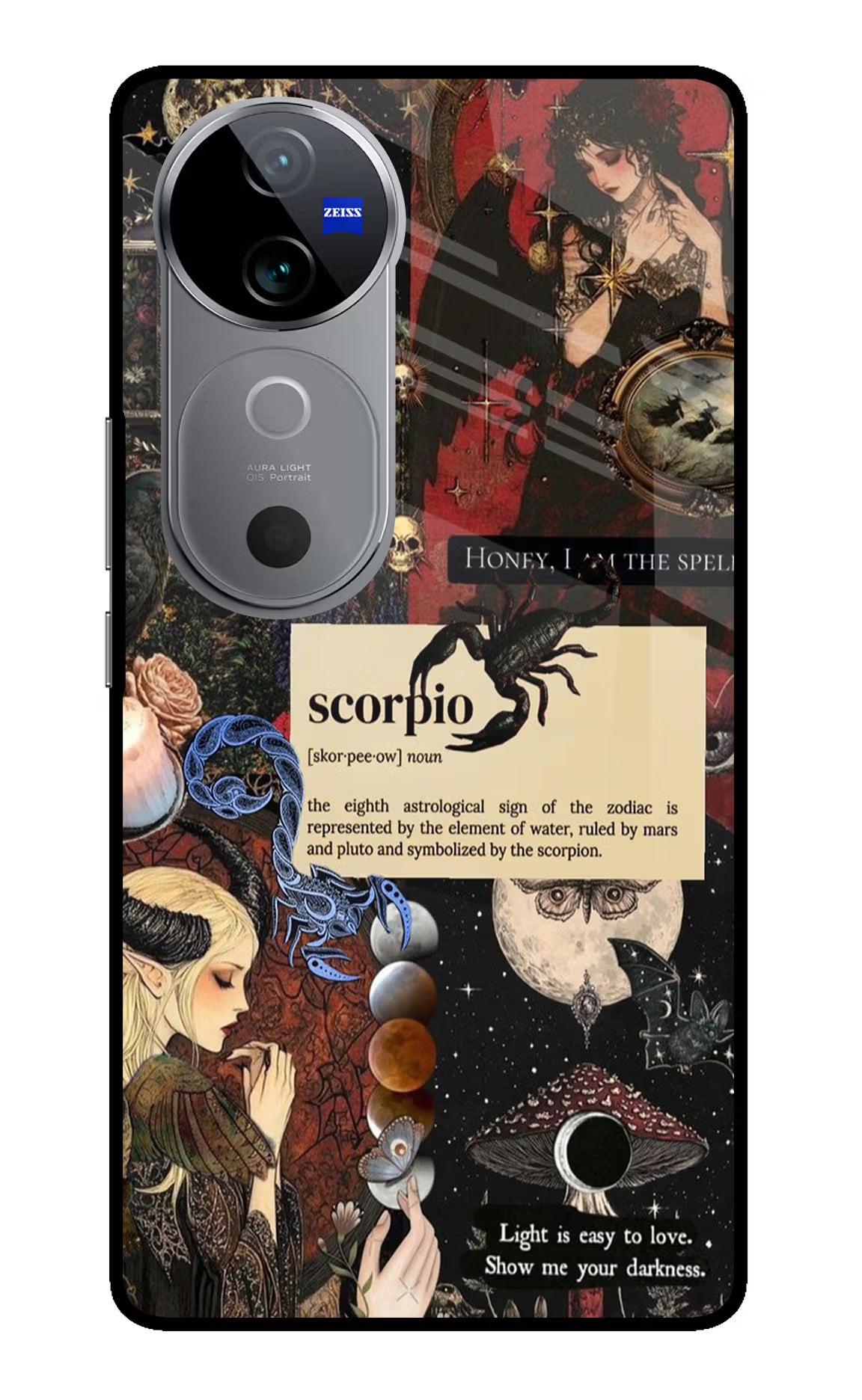 Scorpio Zodiac Vivo V40 5G Glass Case Back Cover by Casekaro