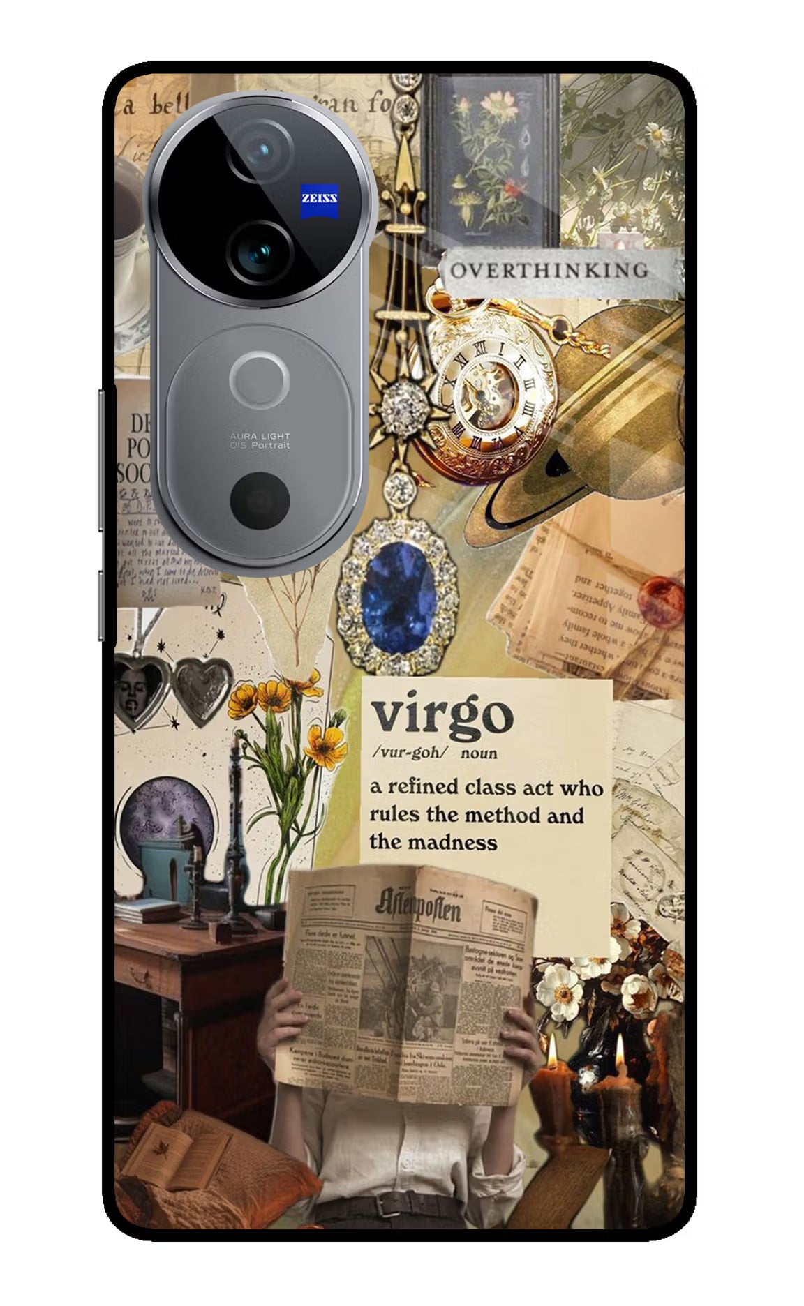 Virgo Zodiac Vivo V40 5G Glass Case Back Cover by Casekaro