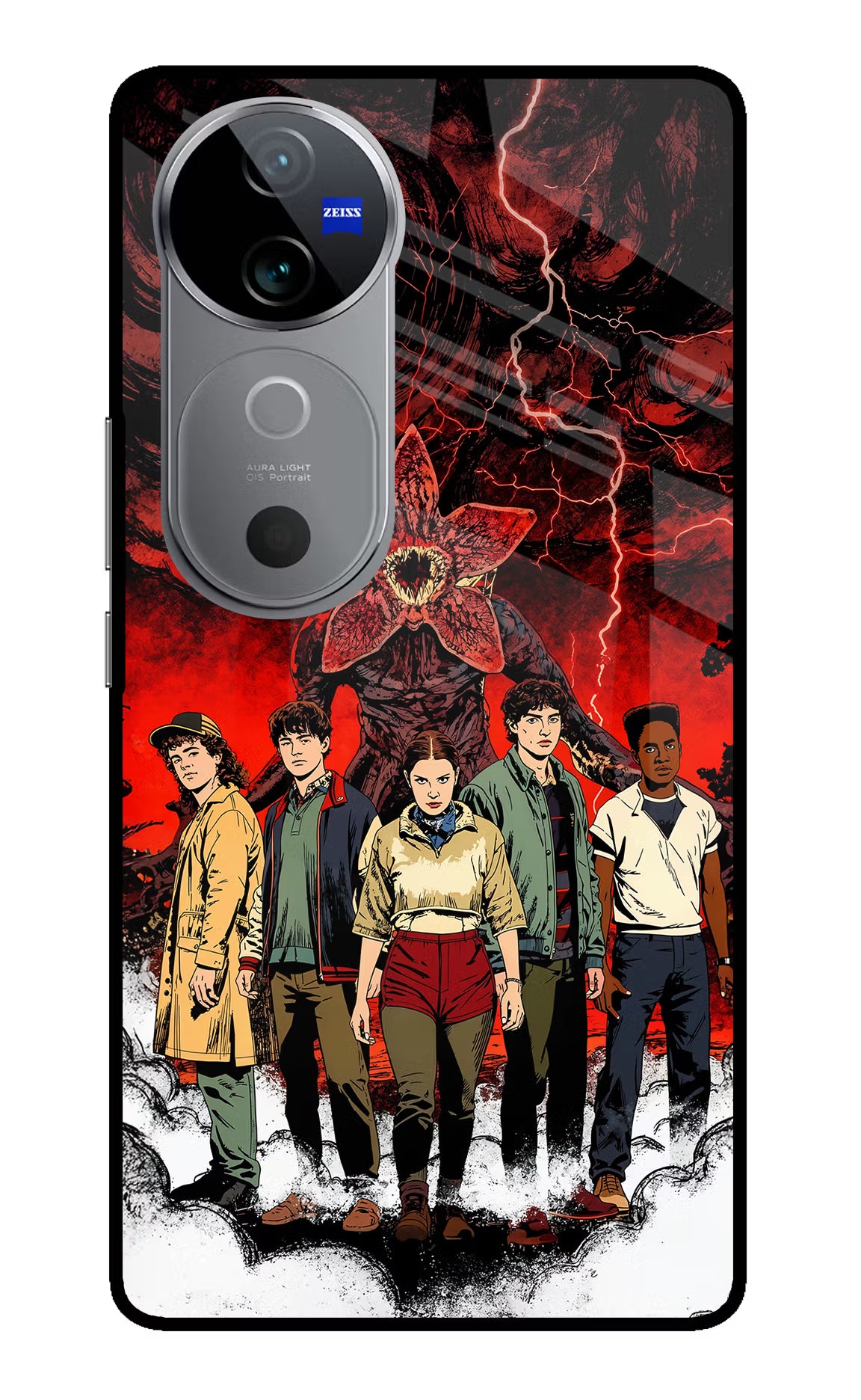 Ordinary Things Characters Vivo V40 5G Glass Case Back Cover by Casekaro