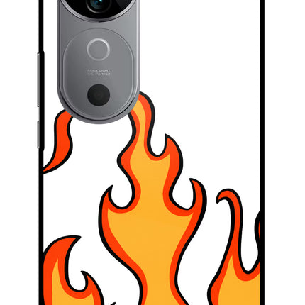 Fired Up – White Vivo V40 5G Glass Case Back Cover by Casekaro