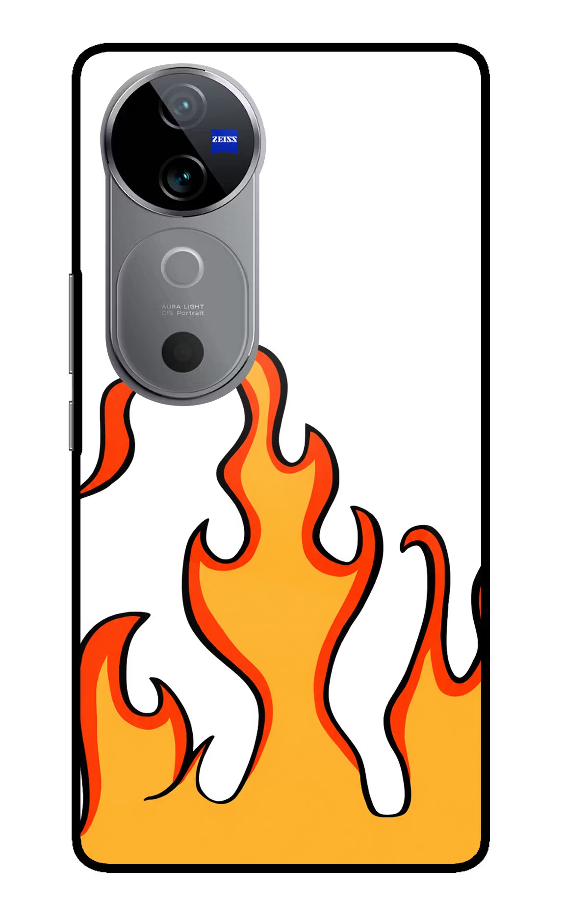 Fired Up – White Vivo V40 5G Glass Case Back Cover by Casekaro