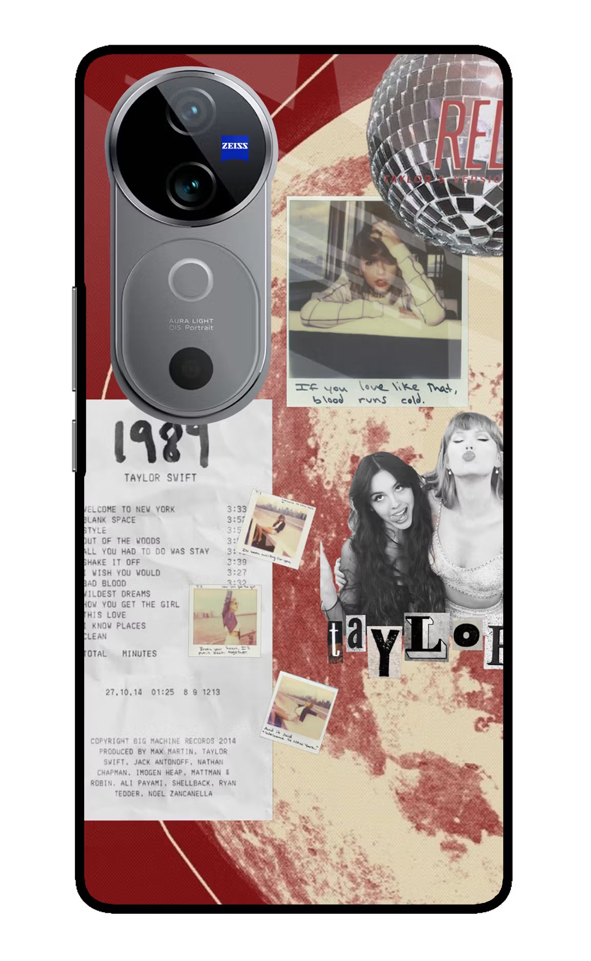 Taylor Swift Vivo V40 5G Glass Case Back Cover by Casekaro