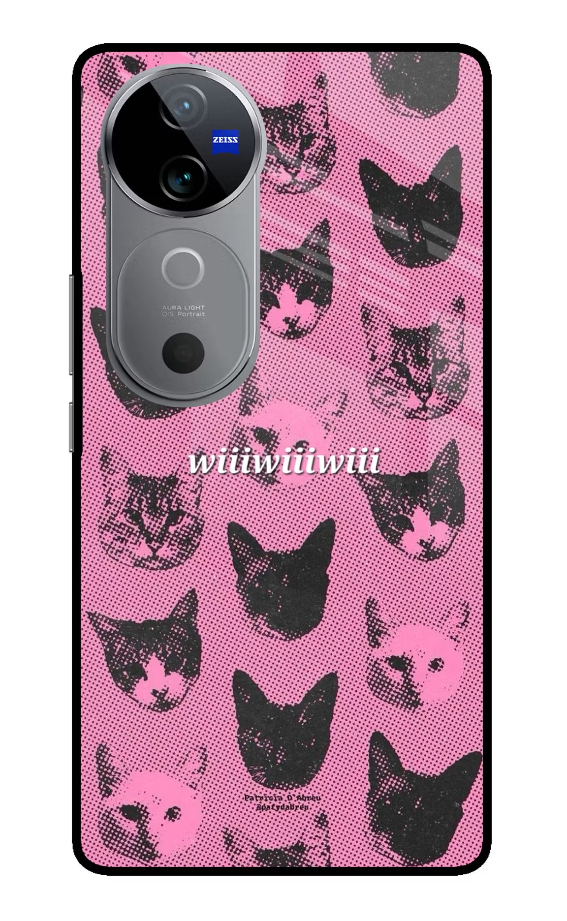 Pink Cats Vivo V40 5G Glass Case