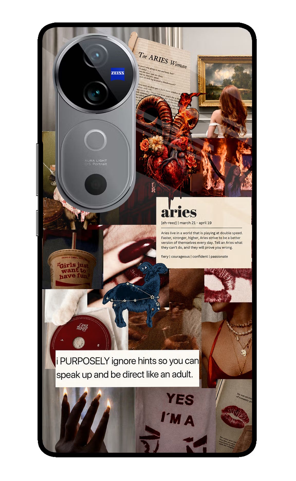 Zodiac Aries Vivo V40 5G Glass Case