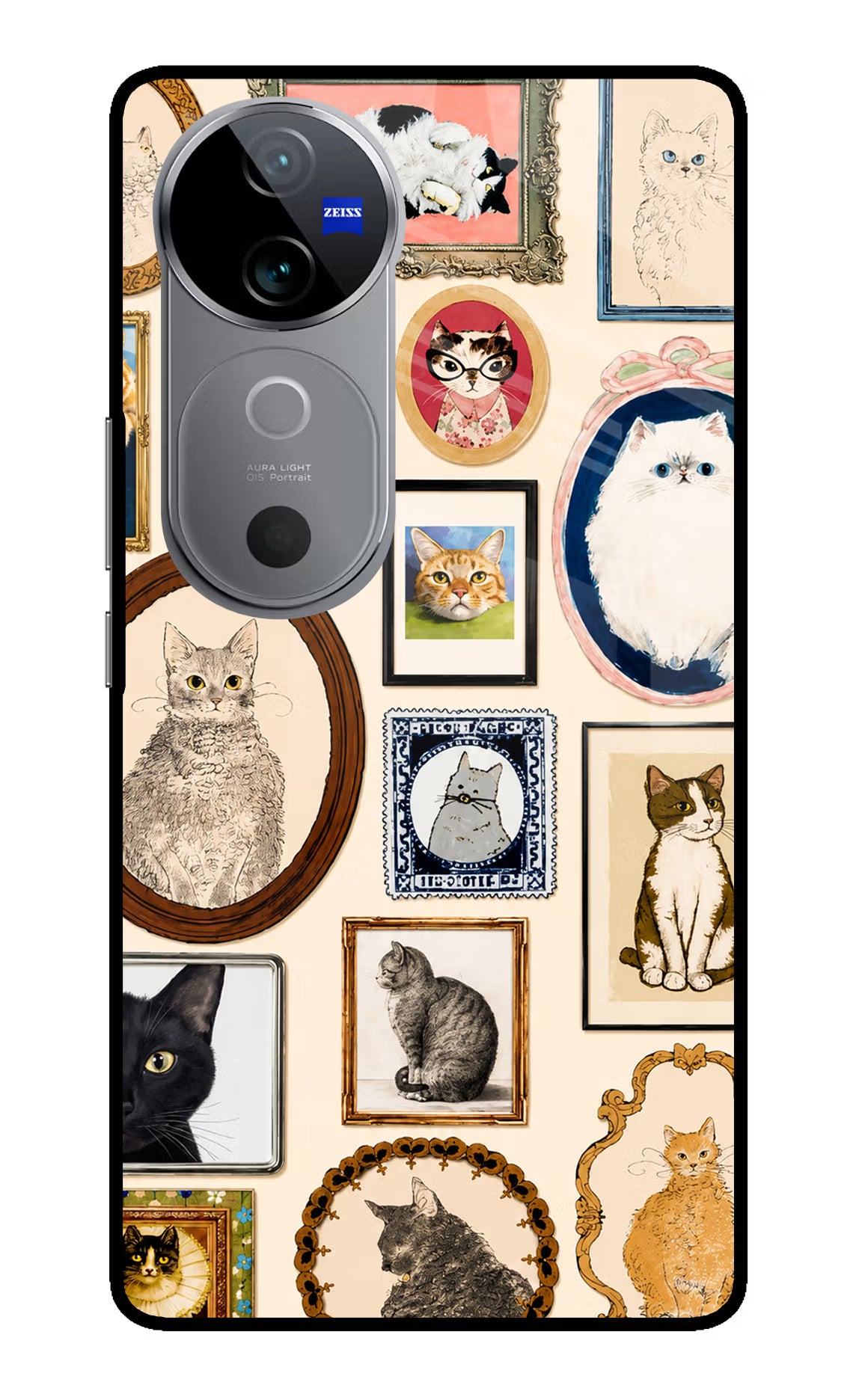 Mirror Cats Vivo V40 5G Glass Case