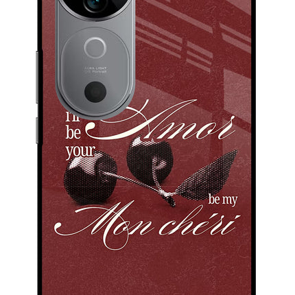 Velvet Cherry Vivo V40 5G Glass Case Back Cover by Casekaro