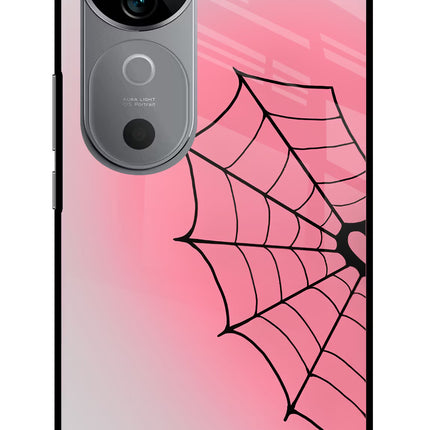 Pink Web Vivo V40 5G Glass Case