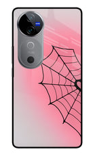 Pink Web Vivo V40 5G Glass Case