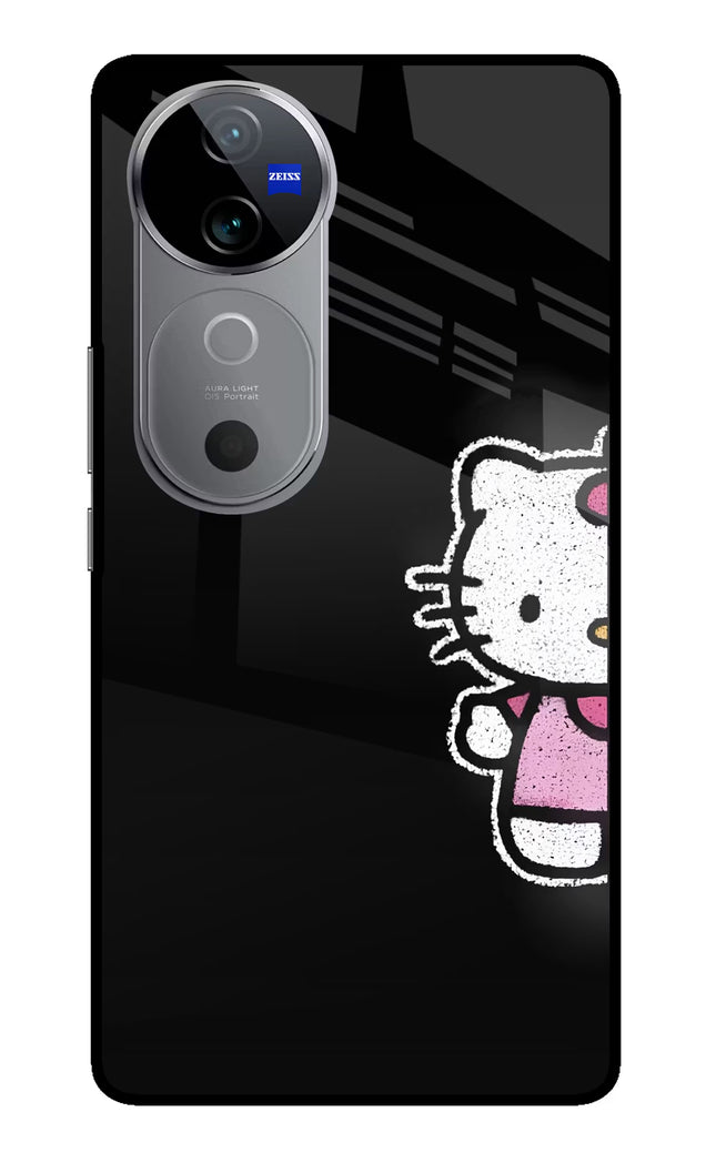 Kitty Charm Vivo V40 5G Glass Case