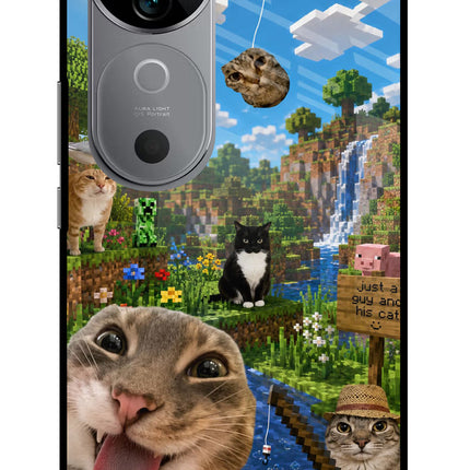 Minecraft Cat Chaos Vivo V40 5G Glass Case