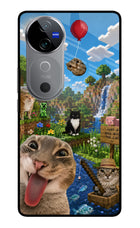 Minecraft Cat Chaos Vivo V40 5G Glass Case