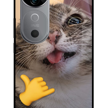 Silly Cat Call Vivo V40 5G Glass Case
