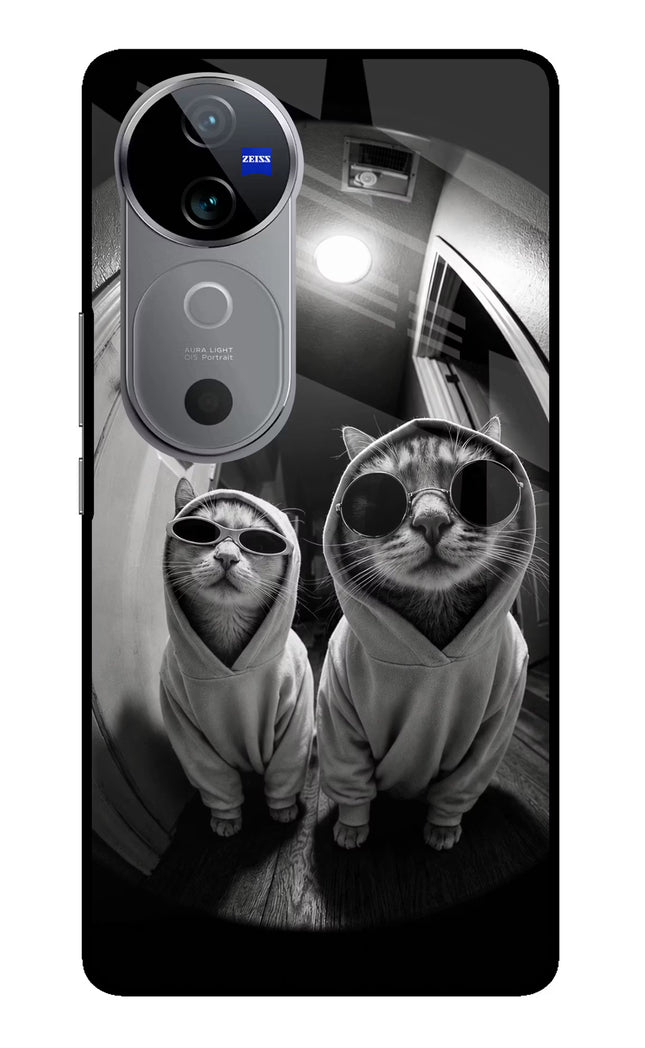 Hood Cats Vivo V40 5G Glass Case