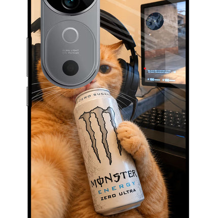 Gamer Cat Energy Vivo V40 5G Glass Case