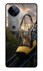 Rollercoaster Dog Vivo V40 5G Glass Case
