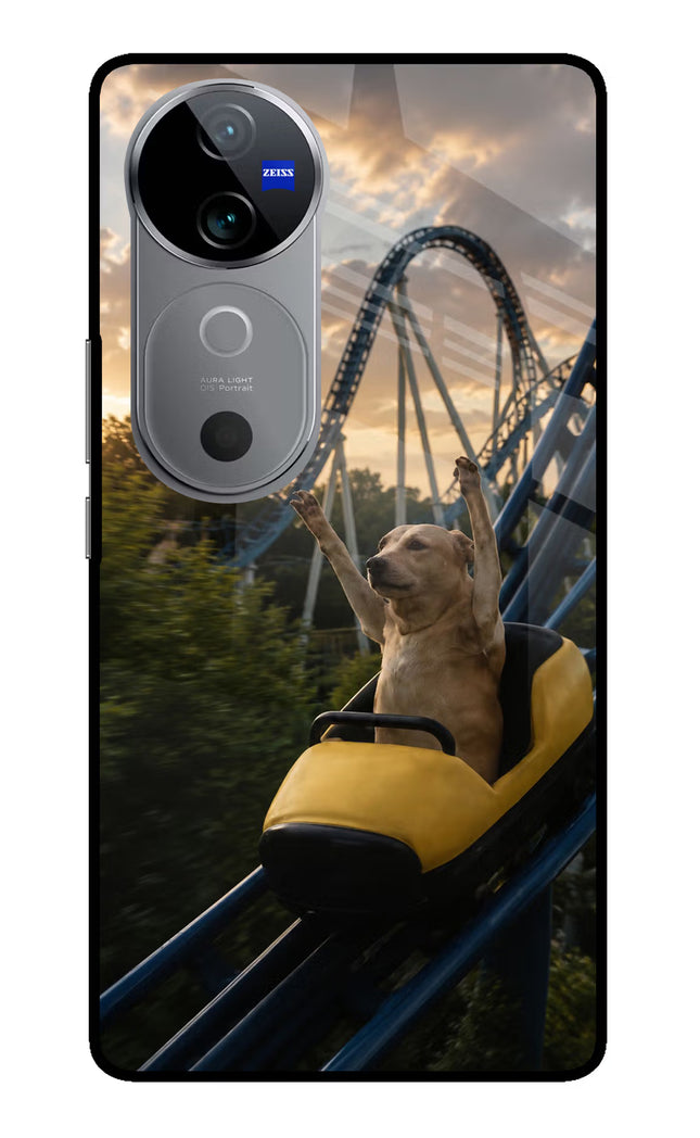 Rollercoaster Dog Vivo V40 5G Glass Case