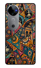 Folk Print Vivo V40 5G Glass Case