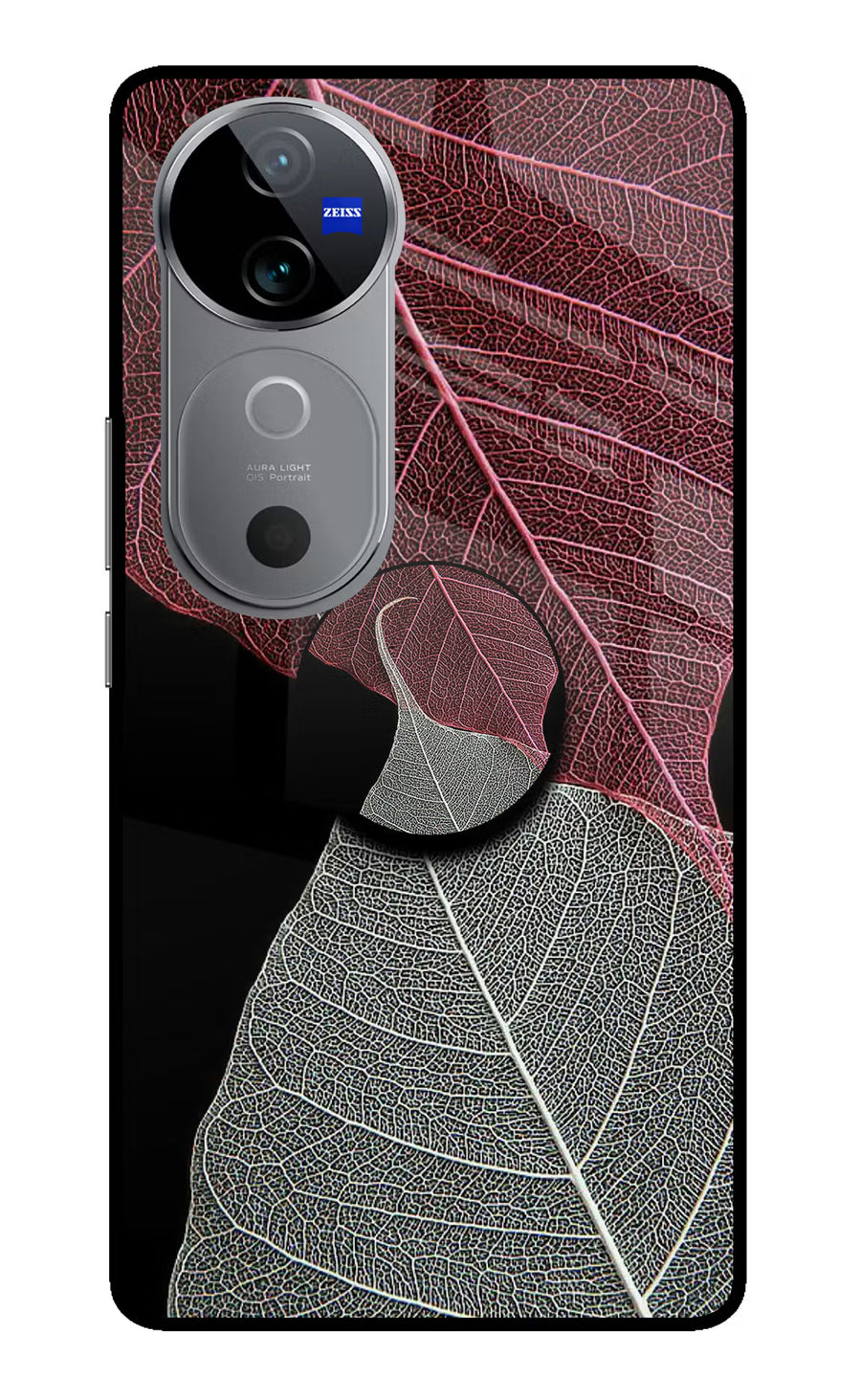 Leaf Pattern Vivo V40 5G Pop Case, Metal case