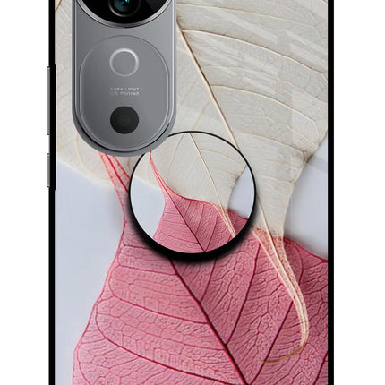 White Pink Leaf Vivo V40 5G Pop Case by Casekaro