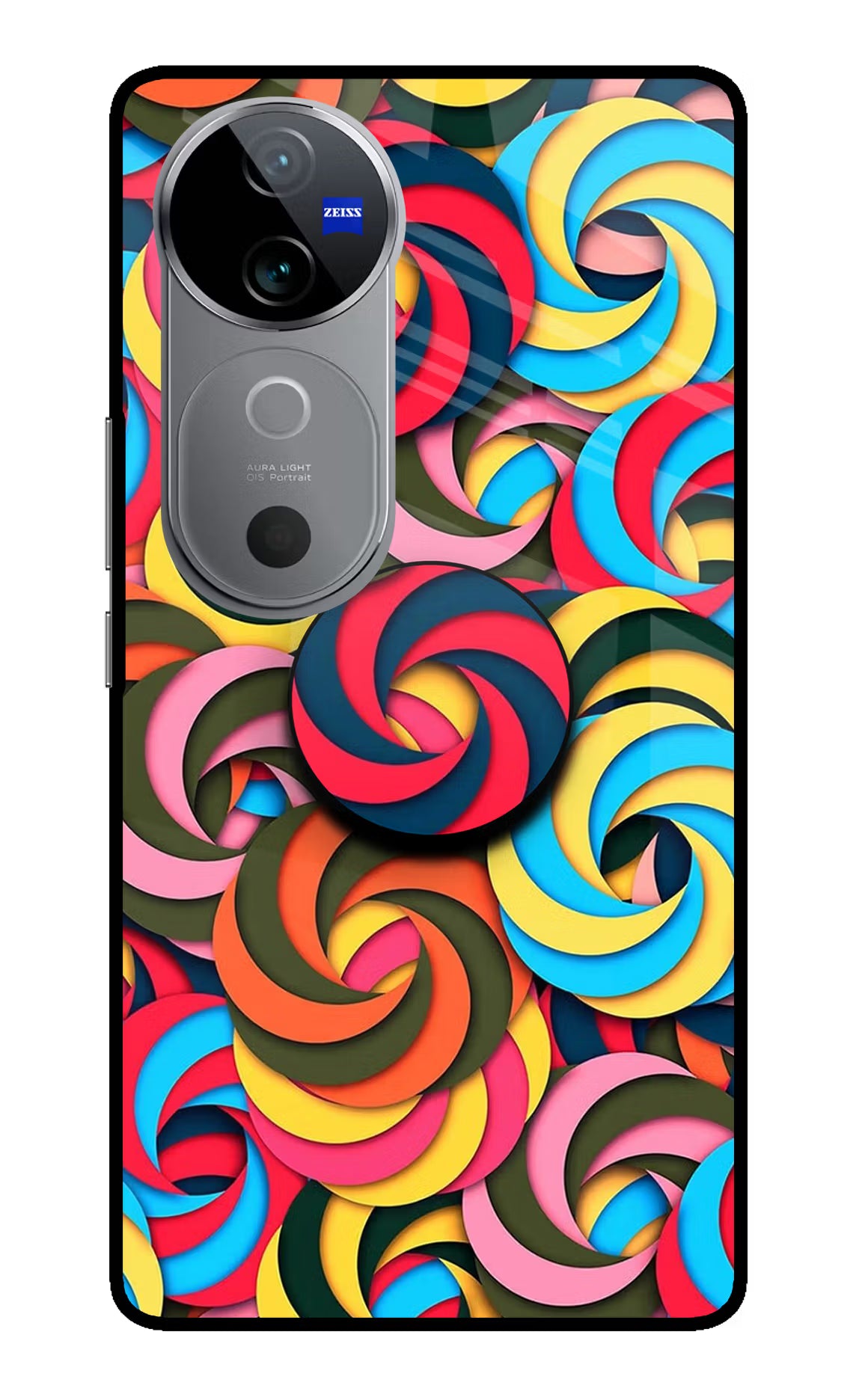 Spiral Pattern Vivo V40 5G Pop Case by Casekaro