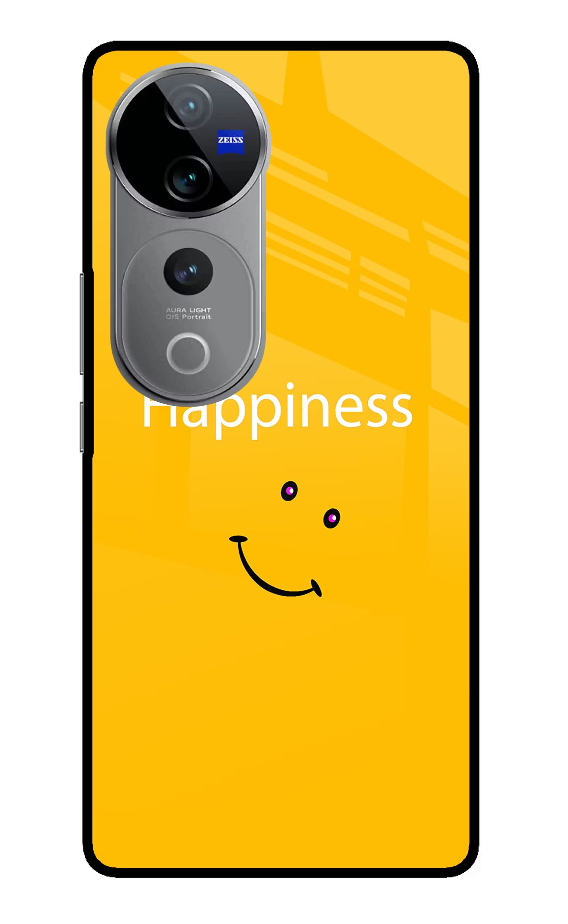 Happiness With Smiley Vivo V40 Pro 5G Glass Case Back Cover by Casekaro