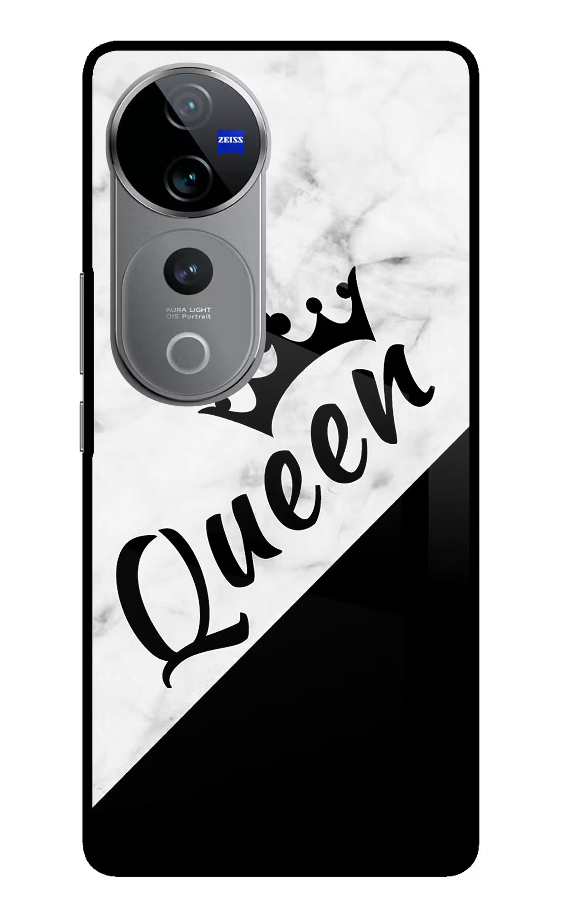 Queen Vivo V40 Pro 5G Glass Case Back Cover by Casekaro