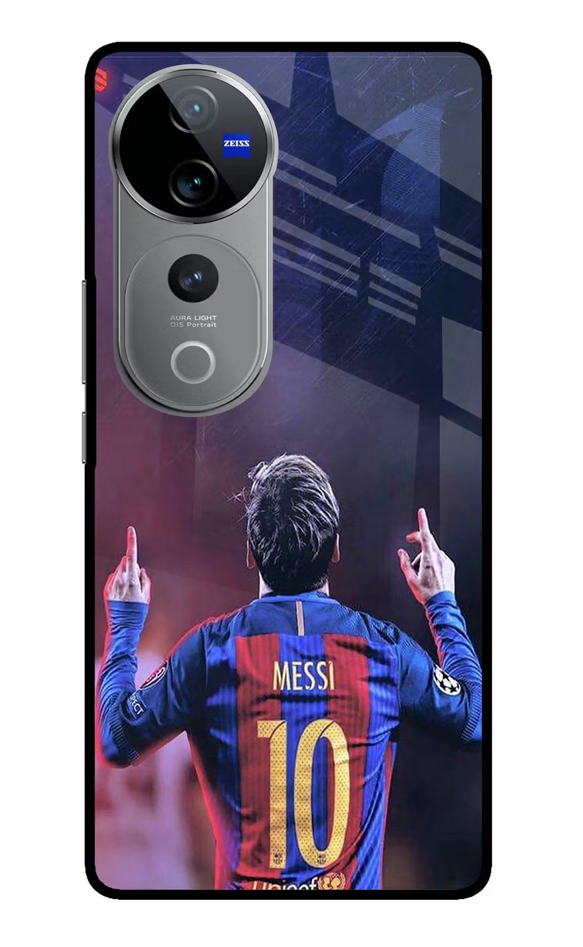 Messi Vivo V40 Pro 5G Glass Case Back Cover by Casekaro