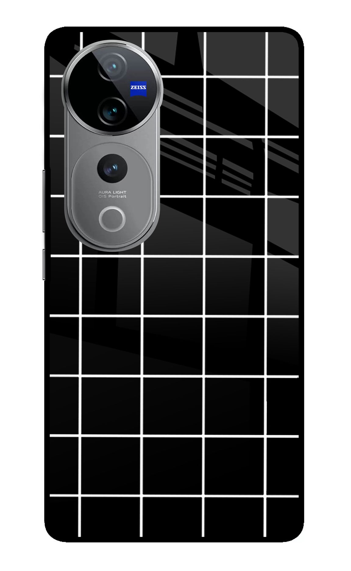 White Grid Vivo V40 Pro 5G Back Cover