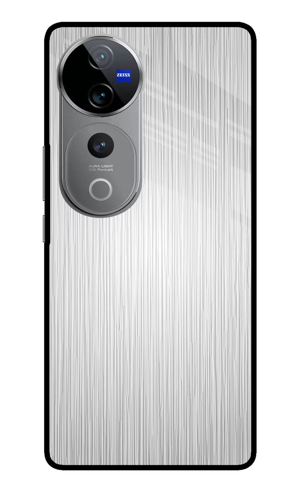 Wooden Grey Texture Vivo V40 Pro 5G Glass Case Back Cover by Casekaro