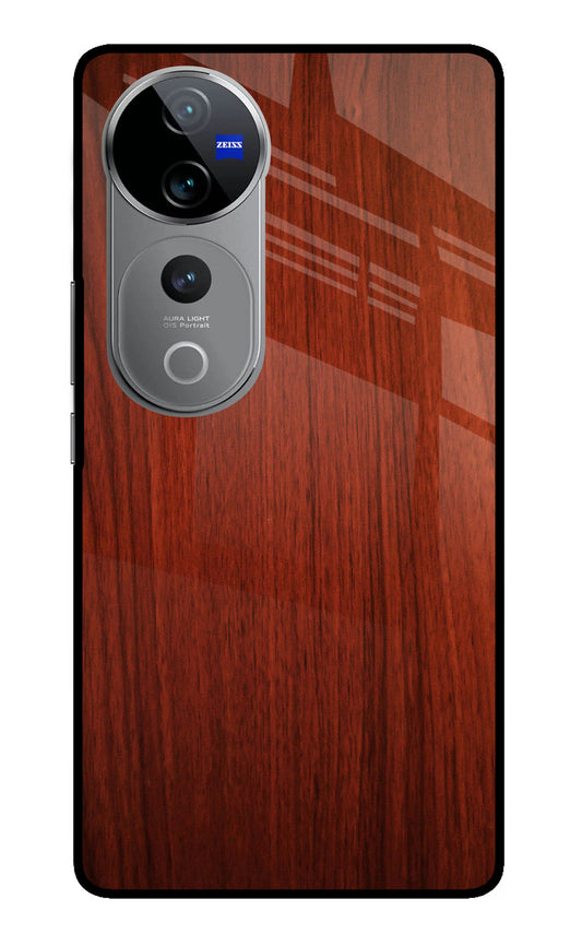 Wooden Plain Pattern Vivo V40 Pro 5G Glass Case