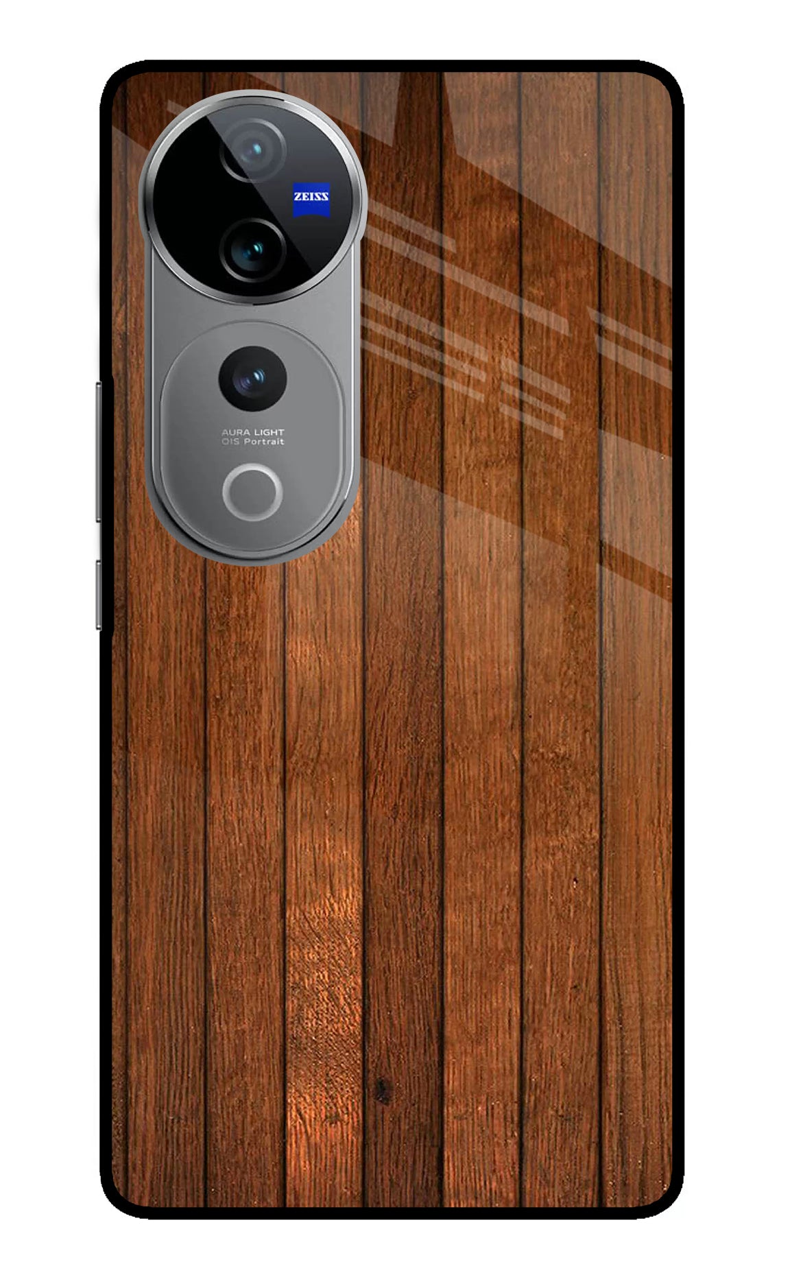 Wooden Artwork Bands Vivo V40 Pro 5G Glass Case