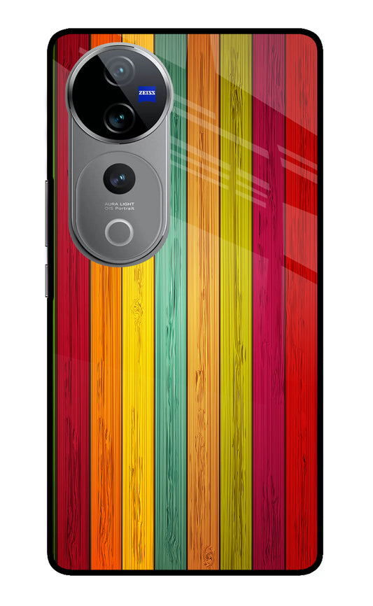 Multicolor Wooden Vivo V40 Pro 5G Glass Case