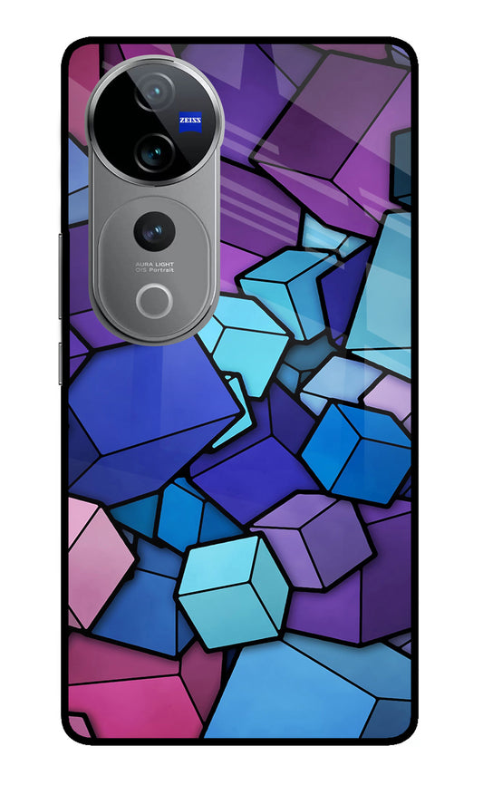 Cubic Abstract Vivo V40 Pro 5G Glass Case