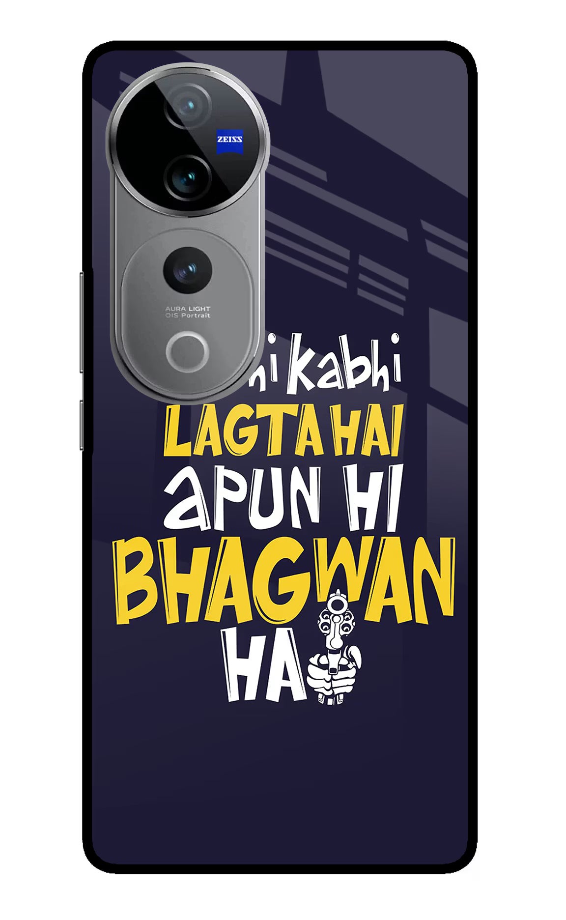 Kabhi Kabhi Lagta Hai Apun Hi Bhagwan Hai Vivo V40 Pro 5G Glass Case Back Cover by Casekaro