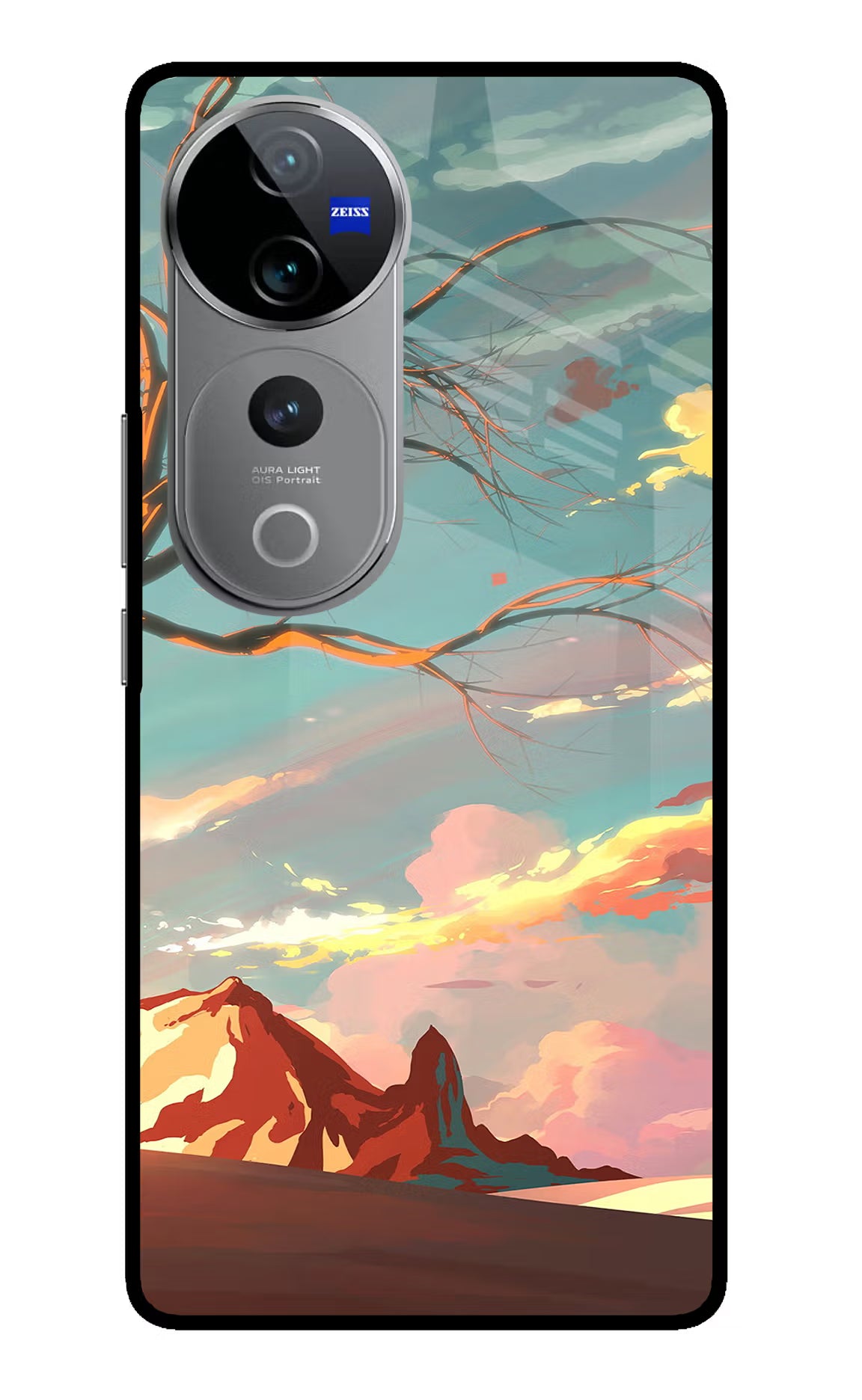 Scenery Vivo V40 Pro 5G Glass Case Back Cover by Casekaro
