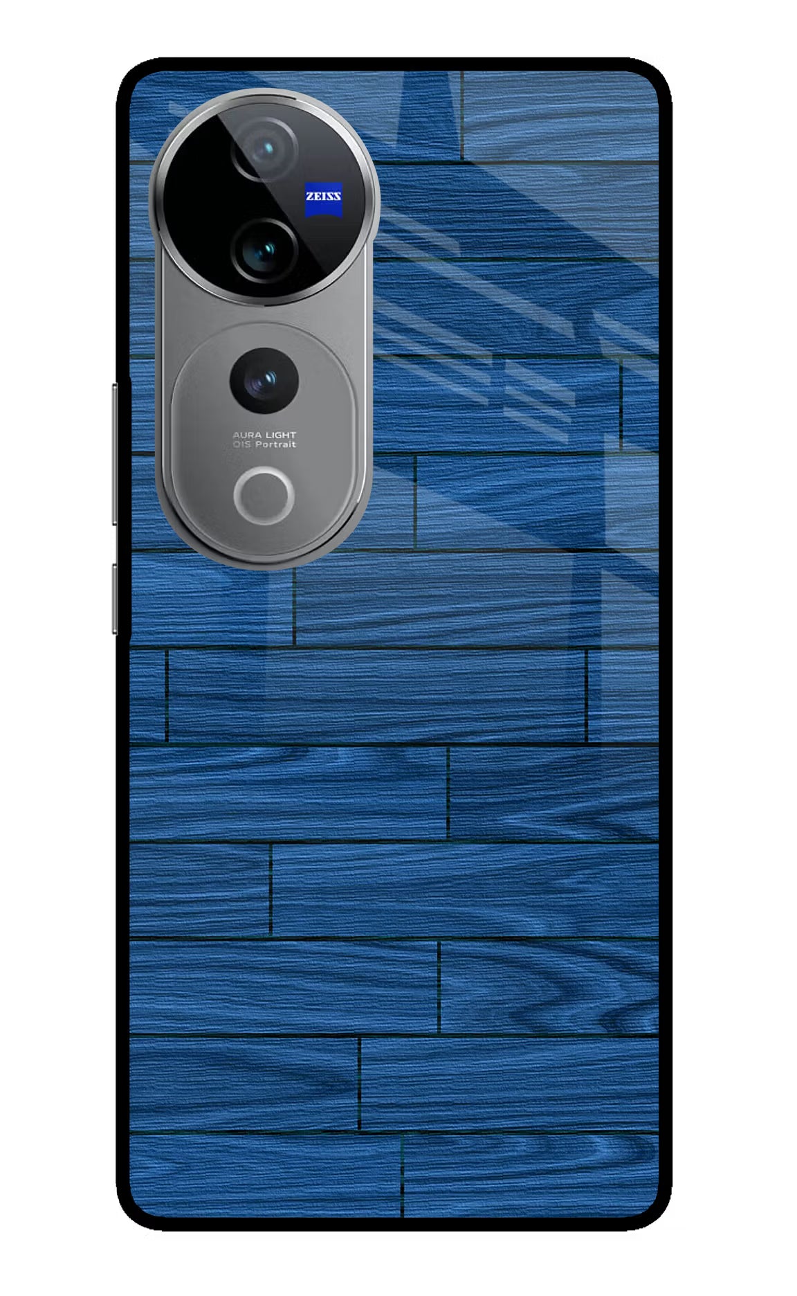Wooden Texture Vivo V40 Pro 5G Glass Case Back Cover by Casekaro
