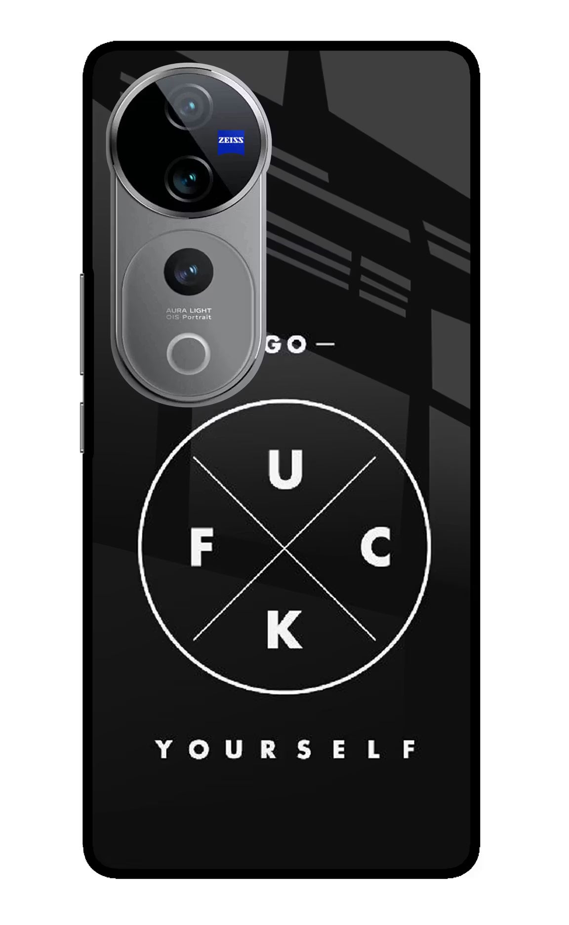 Go Fuck Yourself Vivo V40 Pro 5G Glass Case Back Cover by Casekaro