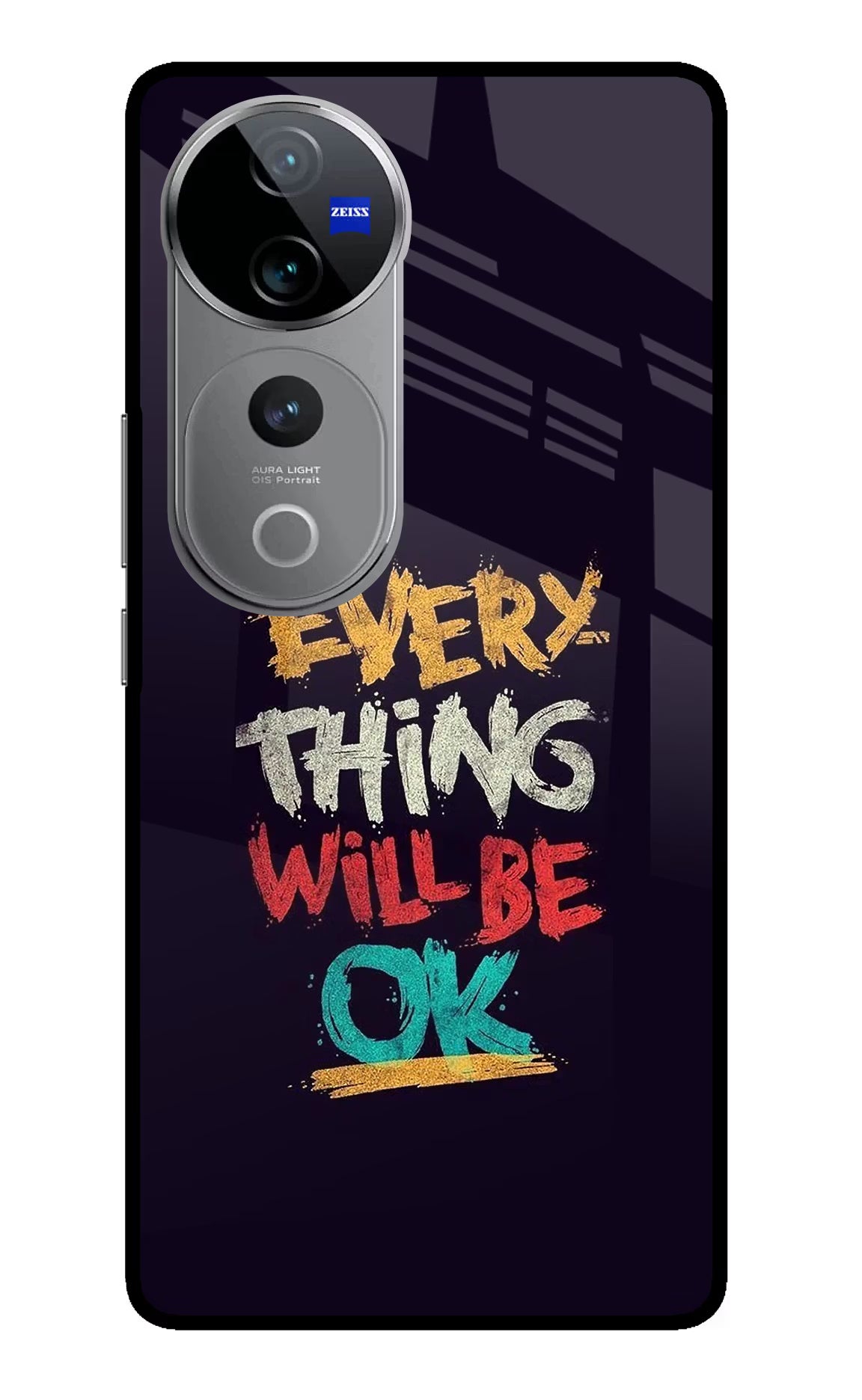 Everything Will Be Ok Vivo V40 Pro 5G Glass Case Back Cover by Casekaro