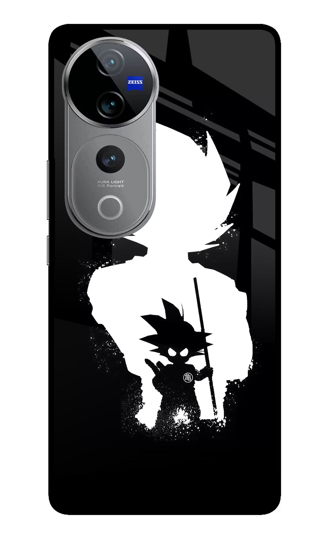 Goku Shadow Vivo V40 Pro 5G Glass Case Back Cover by Casekaro