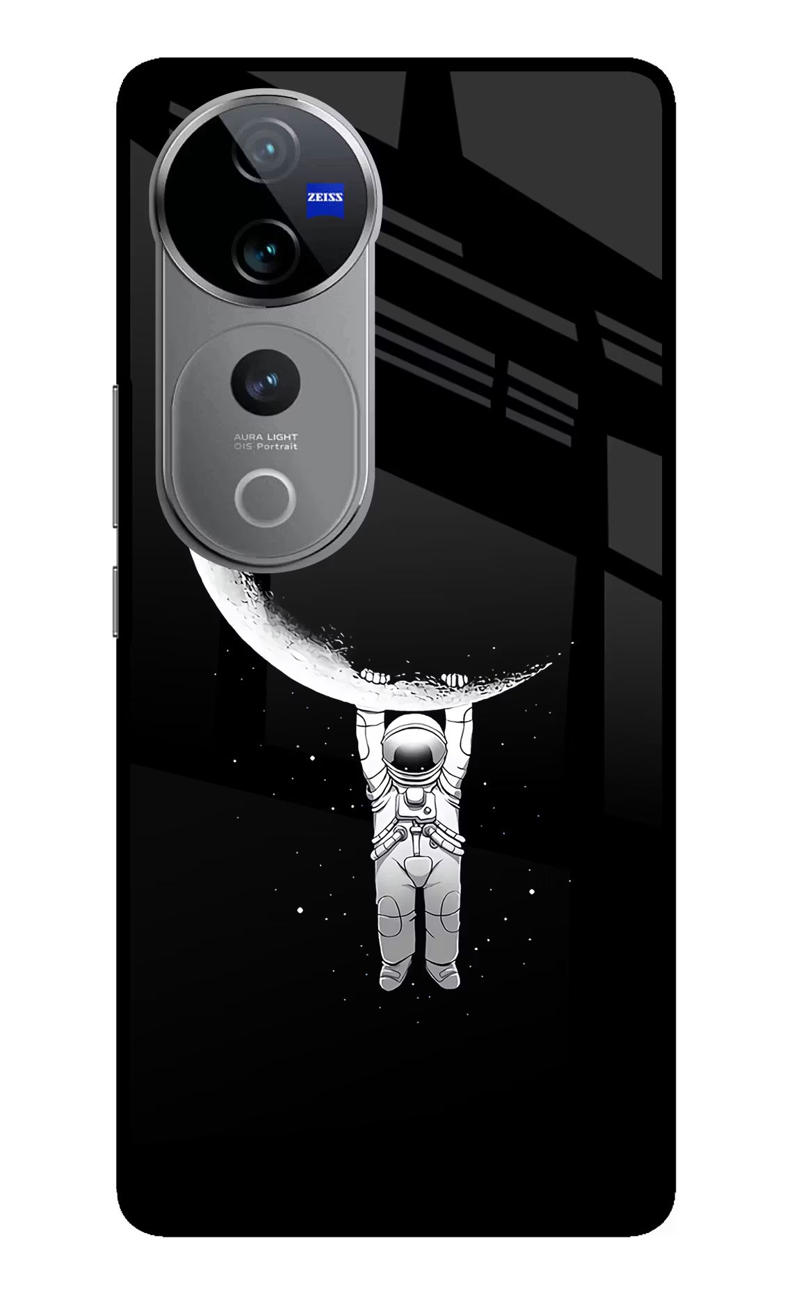 Moon Space Vivo V40 Pro 5G Glass Case Back Cover by Casekaro