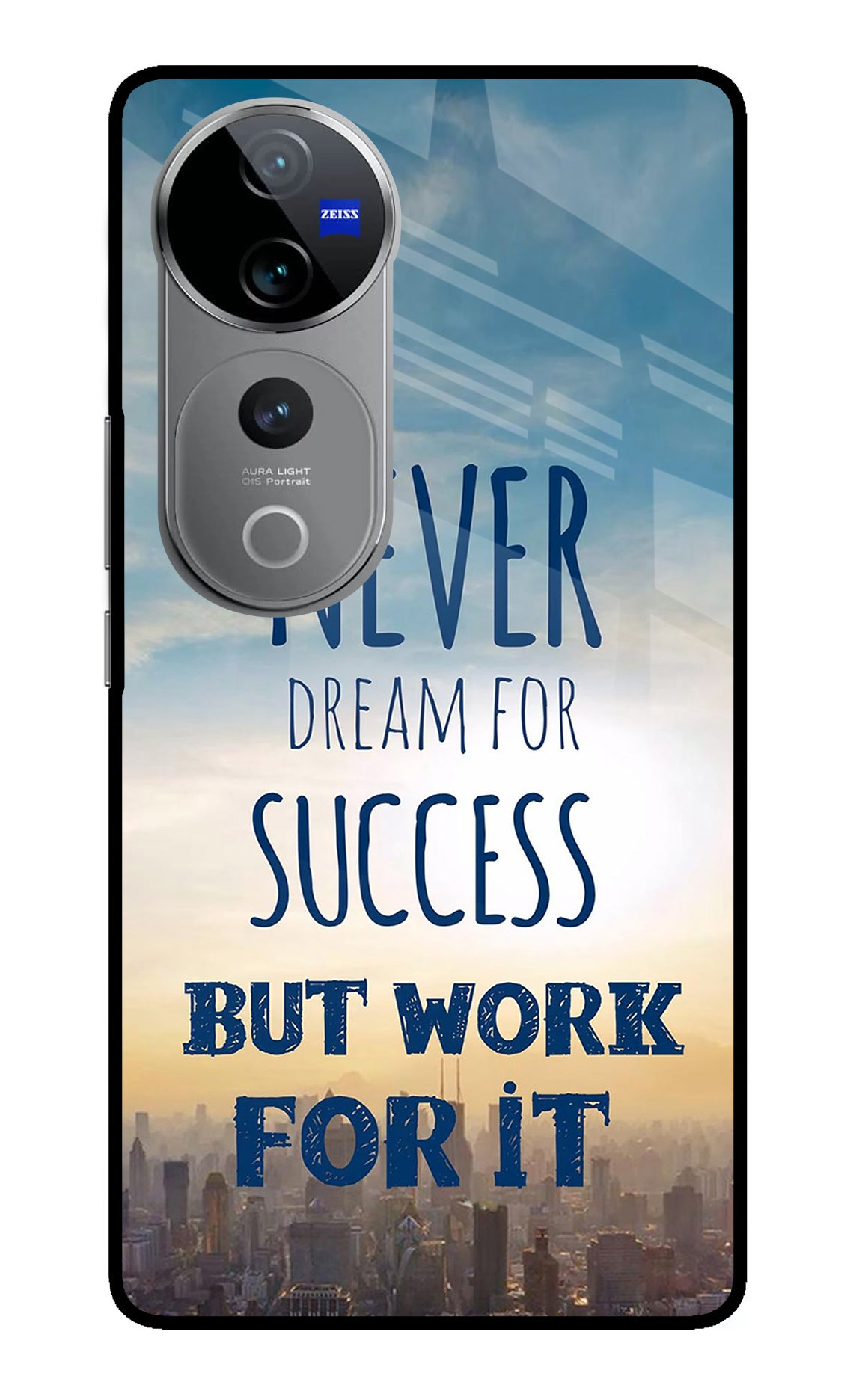 Never Dream For Success But Work For It Vivo V40 Pro 5G Glass Case