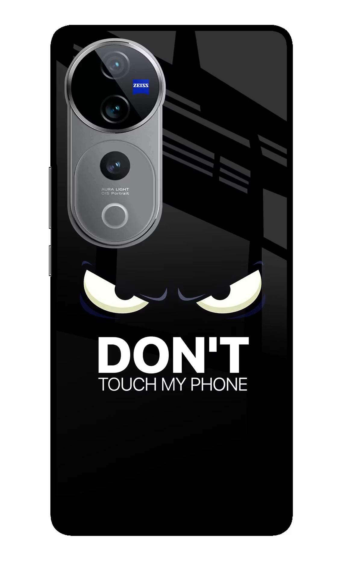 Don'T Touch My Phone Vivo V40 Pro 5G Glass Case Back Cover by Casekaro