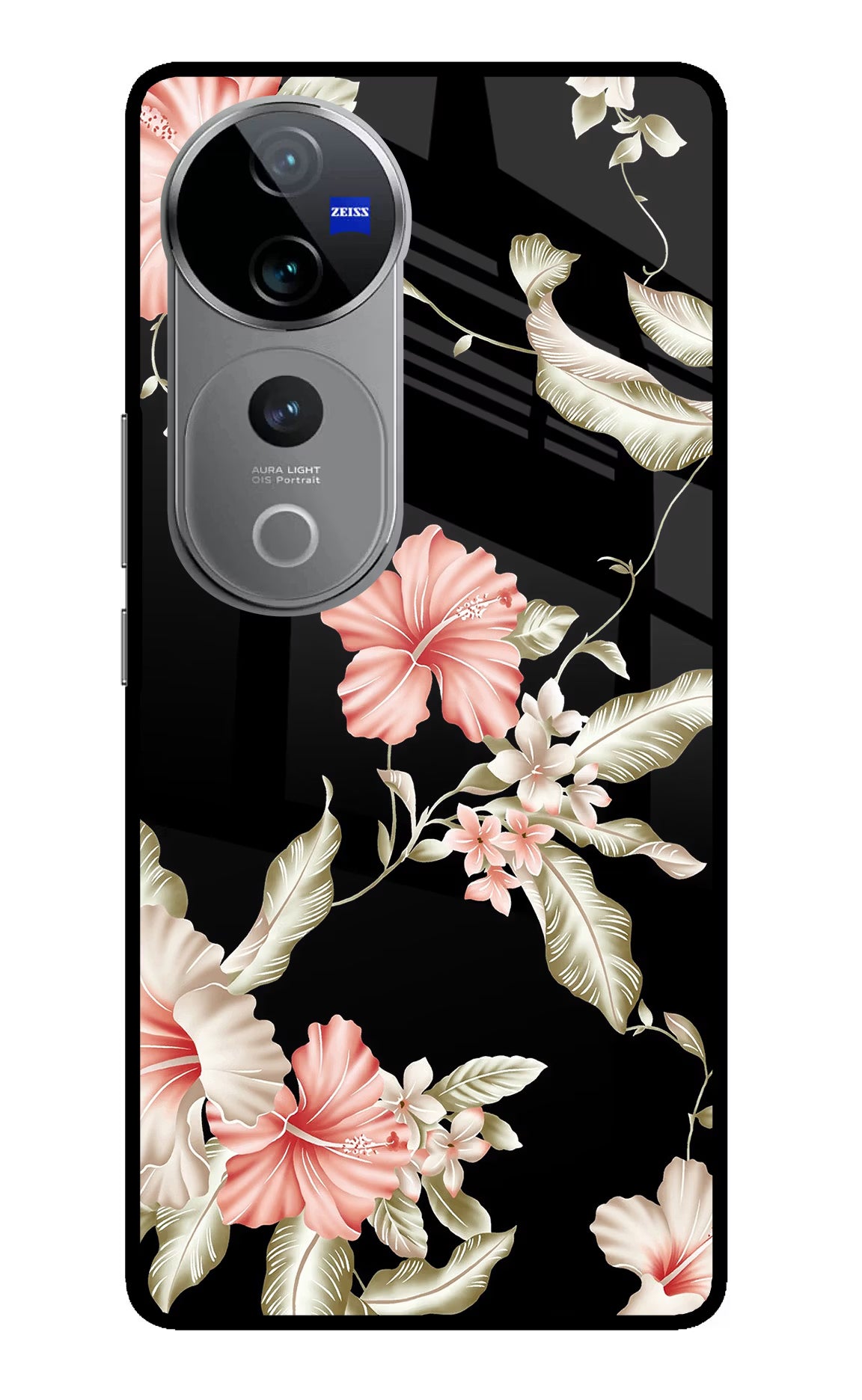 Flowers Vivo V40 Pro 5G Glass Case Back Cover by Casekaro