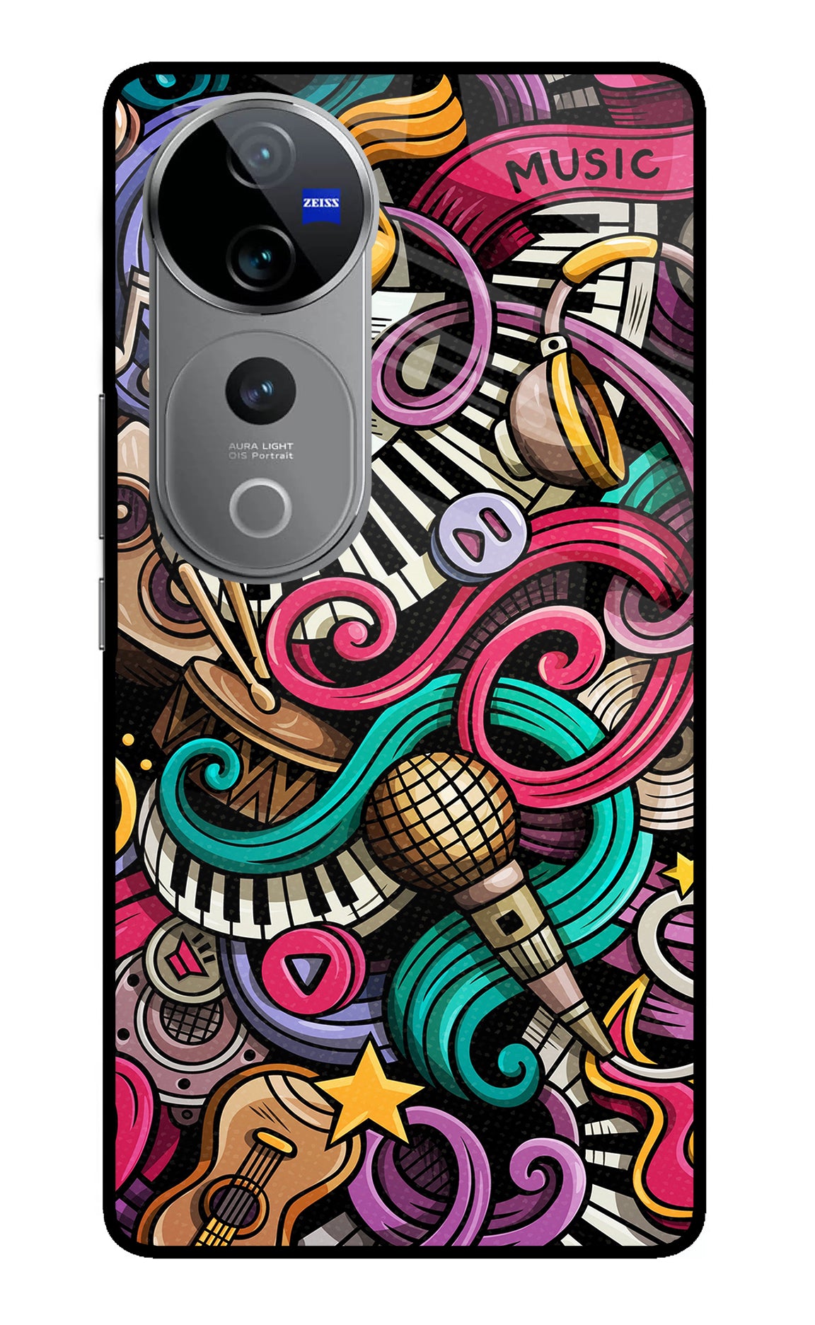 Music Abstract Vivo V40 Pro 5G Glass Case