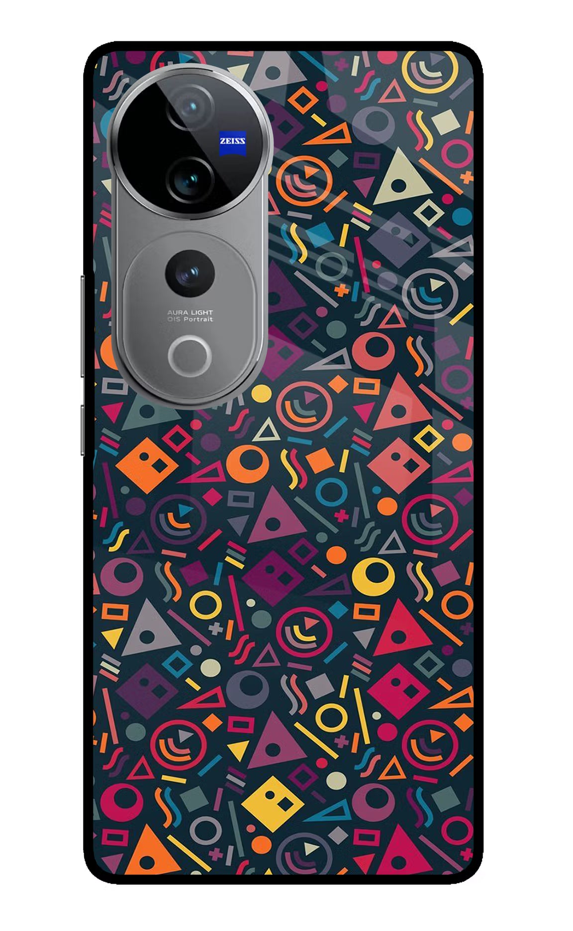 Geometric Abstract Vivo V40 Pro 5G Glass Case Back Cover by Casekaro