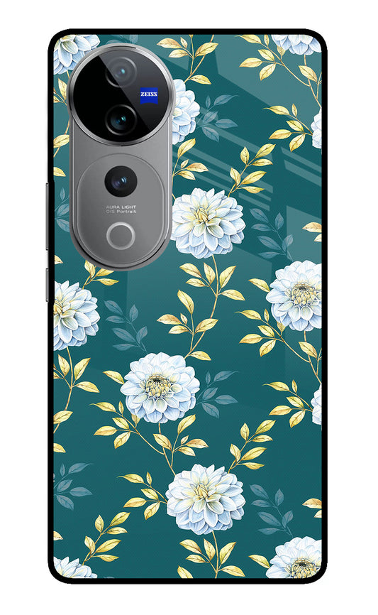 Flowers Vivo V40 Pro 5G Glass Case