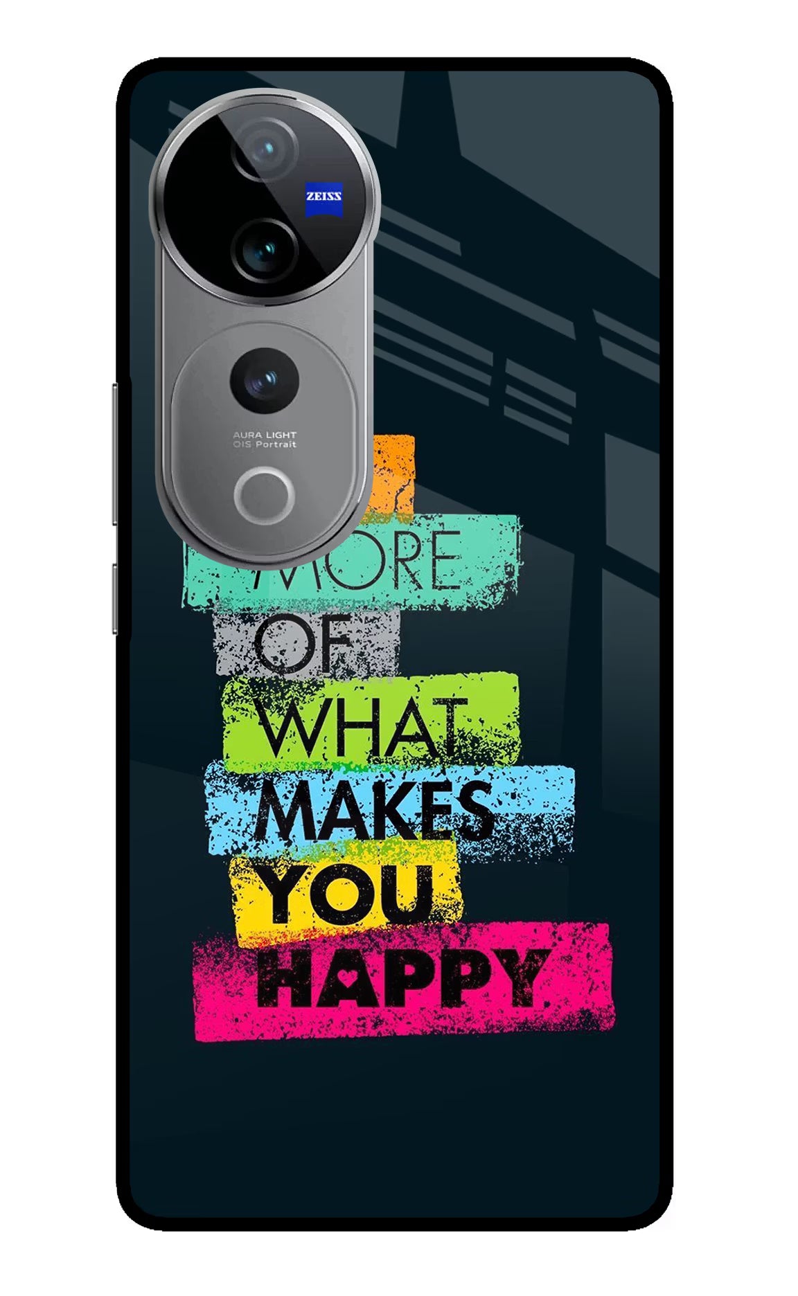 Do More Of What Makes You Happy Vivo V40 Pro 5G Glass Case Back Cover by Casekaro