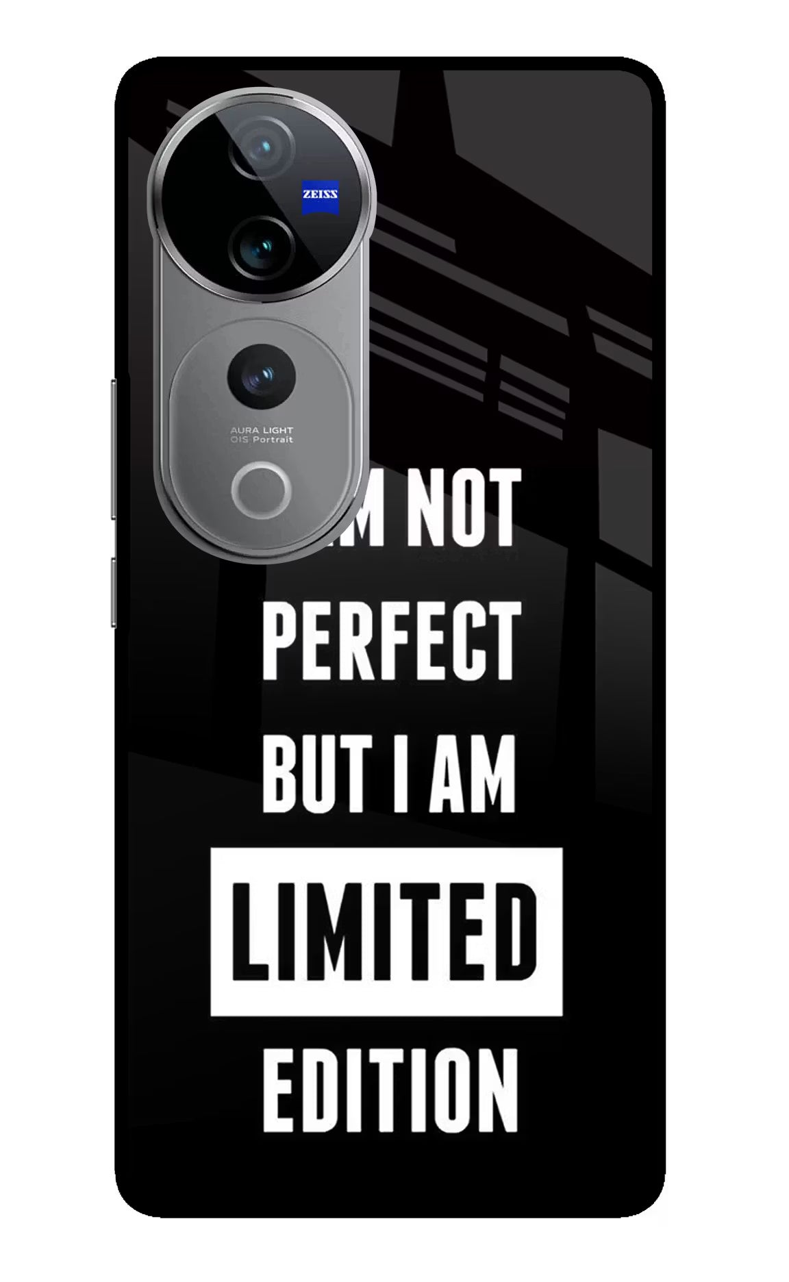 I Am Not Perfect But I Am Limited Edition Vivo V40 Pro 5G Glass Case Back Cover by Casekaro